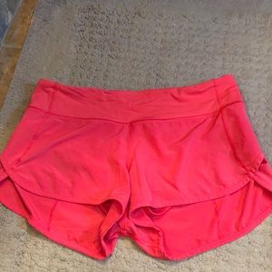 Lululemon raspberry running shorts